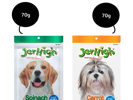 JerHigh Chicken Carrot and Chicken Spinach Dog Treats Combo on Sale