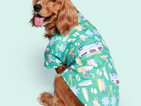 Pet Set Go Beach Club Cotton Shirt for Dogs (Blue) Discount