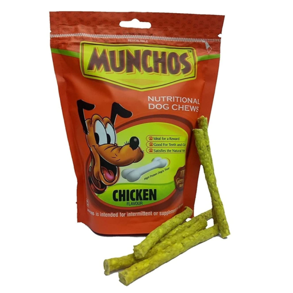 Munchos Nutritional Chicken Chew Stick Dog Treats Supply