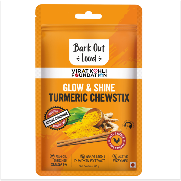 Bark Out Loud Glow and Shine Turmeric and Immunity Multi Vitamin Chew Stix for Dogs and Cats Combo Online Sale