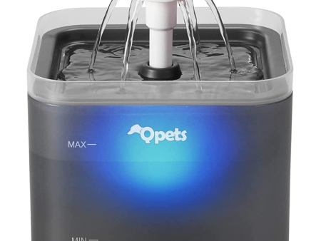 QPets Automatic Water Fountain with LED Light for Pets (Grey) Fashion