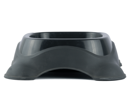 M Pets Plastic Single Bowl for Dogs (Black) Fashion