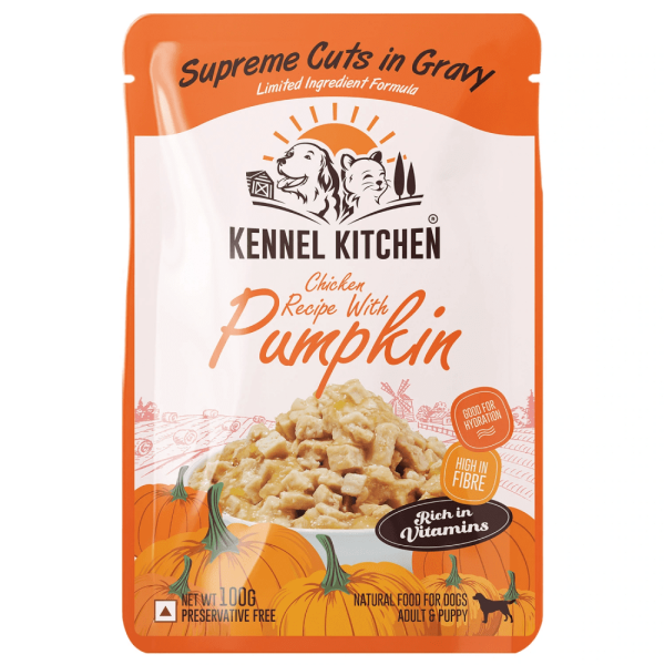 Kennel Kitchen Supreme Cuts Chicken Liver with Pumpkin and Chicken with Pumpkin Gravy Adults & Puppy Dog Wet Food (All Life stages) Combo Online Hot Sale