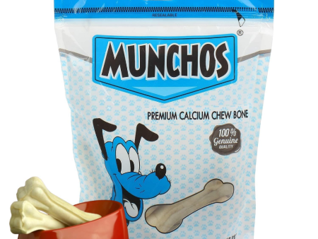 Munchos Premium Calcium Rawhide Chewy Bone Dog Treats Discount