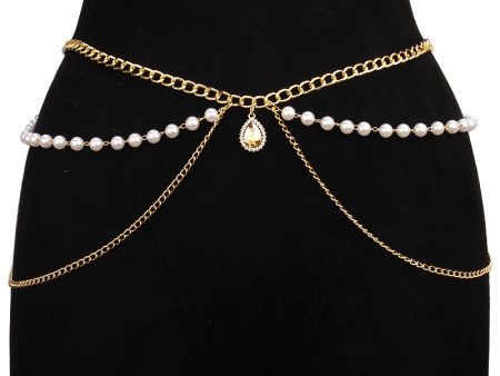 Wholesale Fashion Multi-layer Emerald Diamond Waist Chain Body Chain Sale