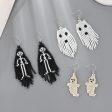 Wholesale Creative Halloween Series Tassel Handmade Rice Beads Skull Ghost Earrings Cheap