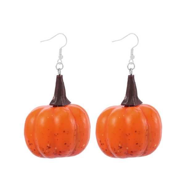 Wholesale Halloween Exaggerated Skeleton Spider Web Pumpkin Earrings Supply