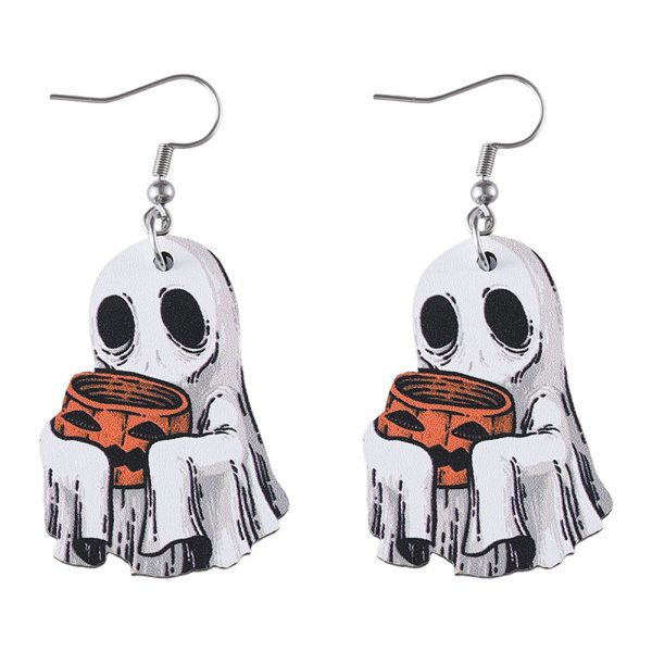 Wholesale Halloween Ghost Face Pumpkin Candy Pendant Earrings Online now