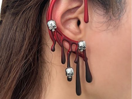 Wholesale Halloween Exaggerated Lava Retro Wine Red Earrings For Discount