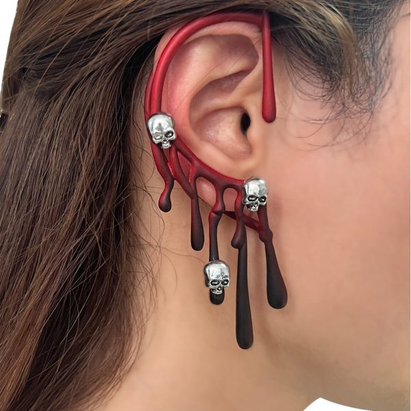 Wholesale Halloween Exaggerated Lava Retro Wine Red Earrings For Discount