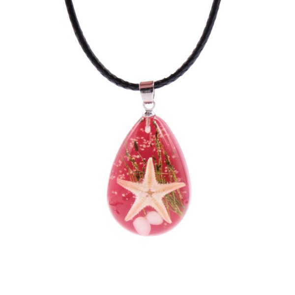 Wholesale 6pcs Natural Starfish Specimen Luminous Stone Necklace For Discount