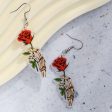 Wholesale Halloween Rose Skeleton Hand Earrings Supply