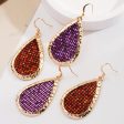 Wholesale Fashion PU Leather Sequin Water Drop Simple Shiny Exaggerated Earrings Online