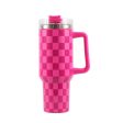 Wholesale Tumbler 40oz Houndstooth Portable Handle Large Capacity Ice Cup on Sale