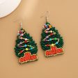 Wholesale Christmas Rice Beads Handmade Christmas Tree Old Man Snowflake Felt Earrings on Sale