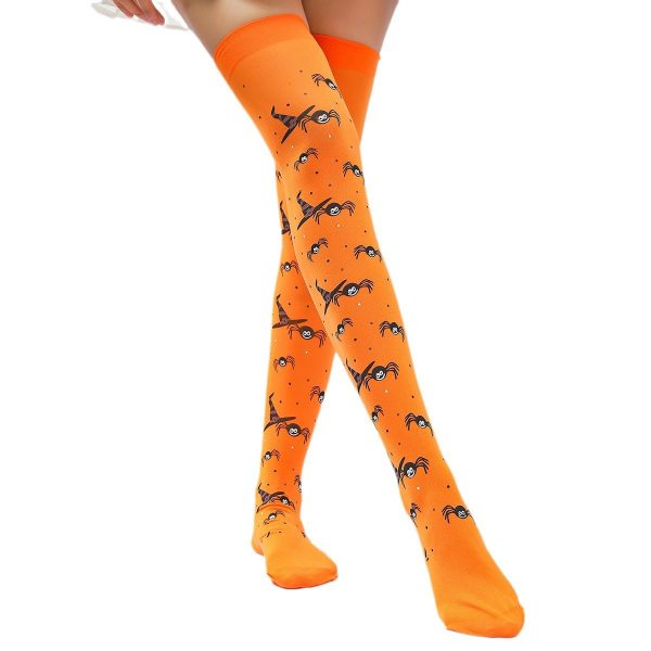 Wholesale Halloween Black Silk Screen Ghost Letter Pattern Socks Online