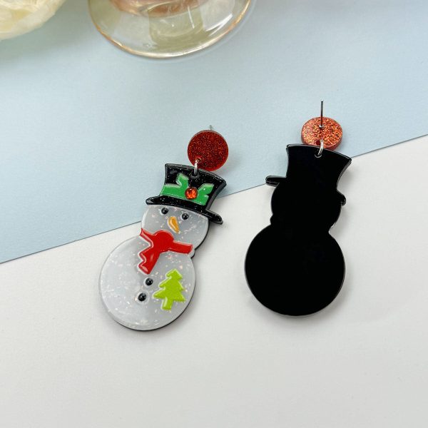 Wholesale Cartoon Cute Santa Claus Acrylic Earrings For Discount