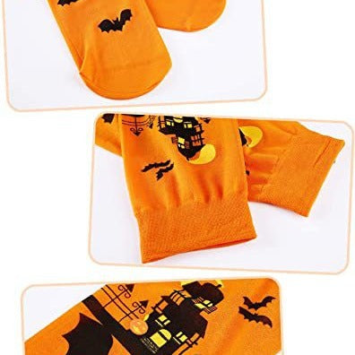 Wholesale Halloween Orange Bat Skeleton Socks Online Hot Sale