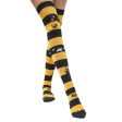 Wholesale Halloween Pumpkin Ghost Skeleton Spider Black and Yellow Striped Socks For Discount