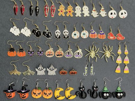 Wholesale Halloween Simple Fashion Ghost Pumpkin Spider Witch Spoof Earrings Online