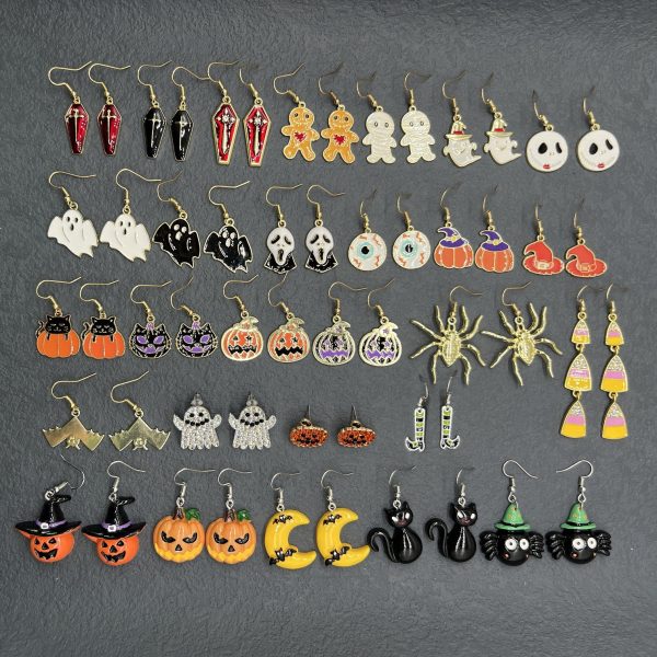 Wholesale Halloween Simple Fashion Ghost Pumpkin Spider Witch Spoof Earrings Online