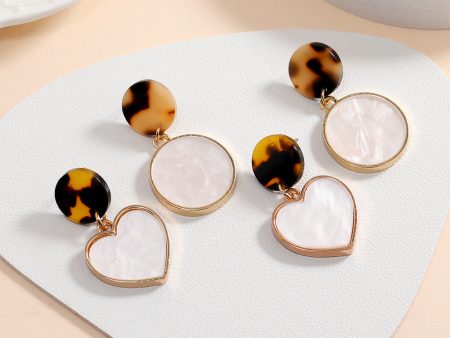 Wholesale Creative Color Matching Metal Personality Heart-shaped Versatile Earrings Online now