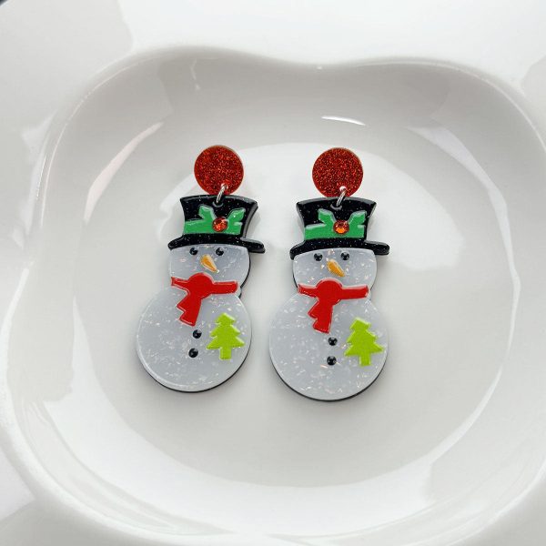 Wholesale Cartoon Cute Santa Claus Acrylic Earrings For Discount