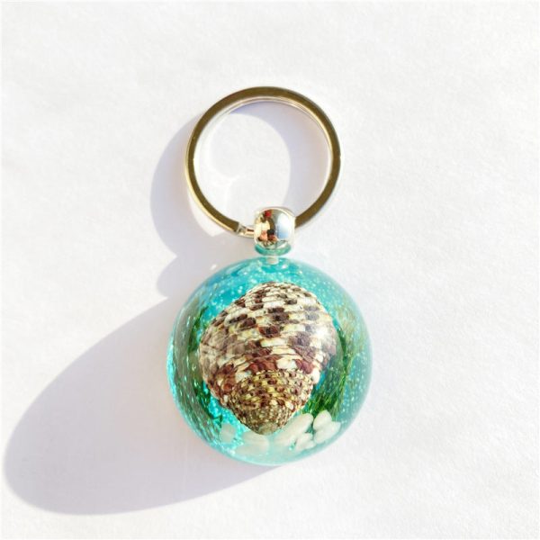 Wholesale 6pcs Resin Glue Natural Conch Keychain Online Hot Sale