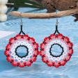 Wholesale Bohemian Exaggerated Flowers Hand-woven Round Earrings Sale