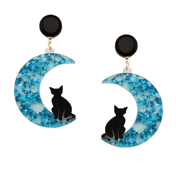 Wholesale Moon Star Cat Acrylic Earrings on Sale