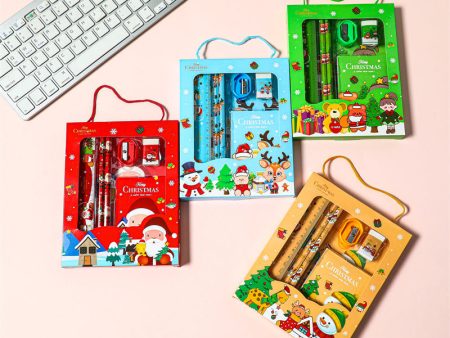 Wholesale Christmas Hand-held 6-piece Student Gift Box Stationery Set Online now