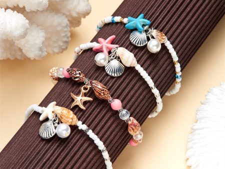 Wholesale Bohemian Wind Starfish Seashell Conch Rice Beads Bracelet Supply