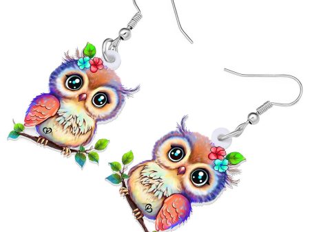 Wholesale Cute Owl Acrylic Earrings Supply