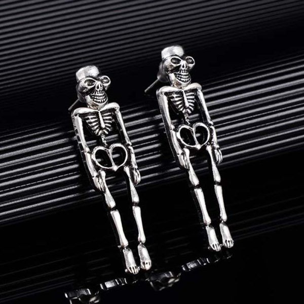 Wholesale Halloween Skeleton Exaggerated Dark Style Earrings For Discount