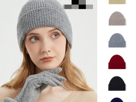 Wholesale Autumn and Winter Ultra-fine Pure Wool Solid Color Beanie Cheap