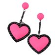 Wholesale Retro 3D Colorful Heart Acrylic Earrings For Cheap