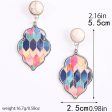 Wholesale Leather Alloy Turquoise Color Quadrilateral Earrings For Cheap