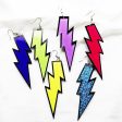 Wholesale Lightning Exaggerated Long Silver Needle Acrylic Earrings Fashion