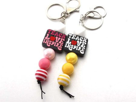 Wholesale Cartoon Silicone Beads Acrylic Beads Teacher Keychain Cheap