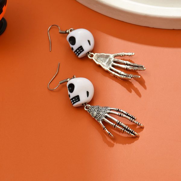 Wholesale Halloween Personalized Dark Skull Ghost Claw Pendant Earrings Cheap