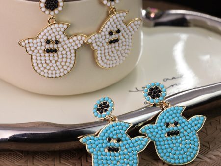 Wholesale Halloween Ghost Rice Bead Earrings on Sale