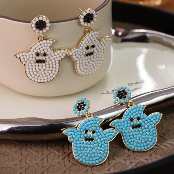 Wholesale Halloween Ghost Rice Bead Earrings on Sale