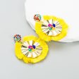 Wholesale Fashion Tassel Inlaid Colorful Rhinestone Hoop Earrings Cheap