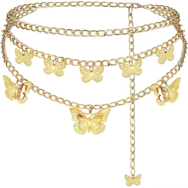 Wholesale Fashionable All-match Butterfly Multi-layer Hollow Pendant Body Chain For Cheap