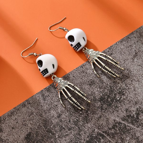 Wholesale Halloween Personalized Dark Skull Ghost Claw Pendant Earrings Cheap