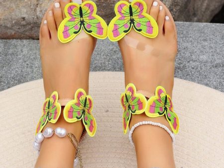 Wholesale Light Bow and Loose Banded Tights Flat Toe Flat Base Sandals For Sale