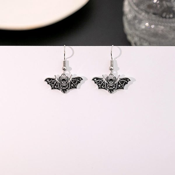 Wholesale Halloween Bat Alloy Earrings Fashion