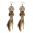 Wholesale Fashion Feather Large Exaggerated Long Retro Earrings Online Hot Sale