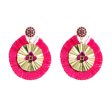 Wholesale Fashion Tassel Inlaid Colorful Rhinestone Hoop Earrings Cheap