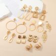 Wholesale Fashion Exaggerated Alloy Geometric Electroplated Matt Gold Clip Earrings Hot on Sale